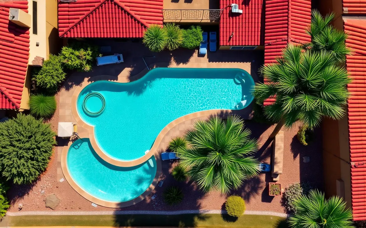 Clear circulating swimming pool in the Phoenix Valley
