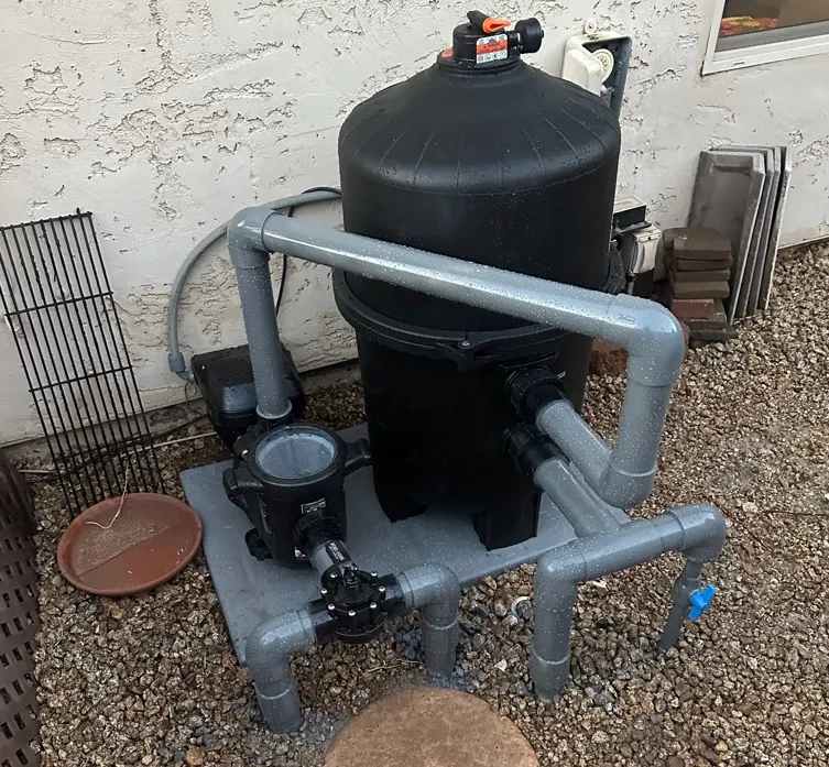 Hayward and Pentair pool pumps on a Phoenix equipment pad